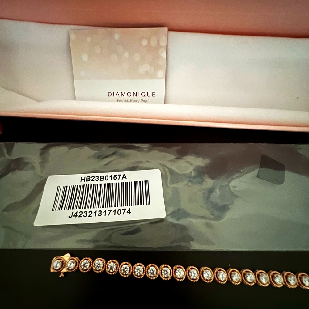 Diamonique Rose Gold Tennis Bracelet NWT 💎 - Picture 2 of 7